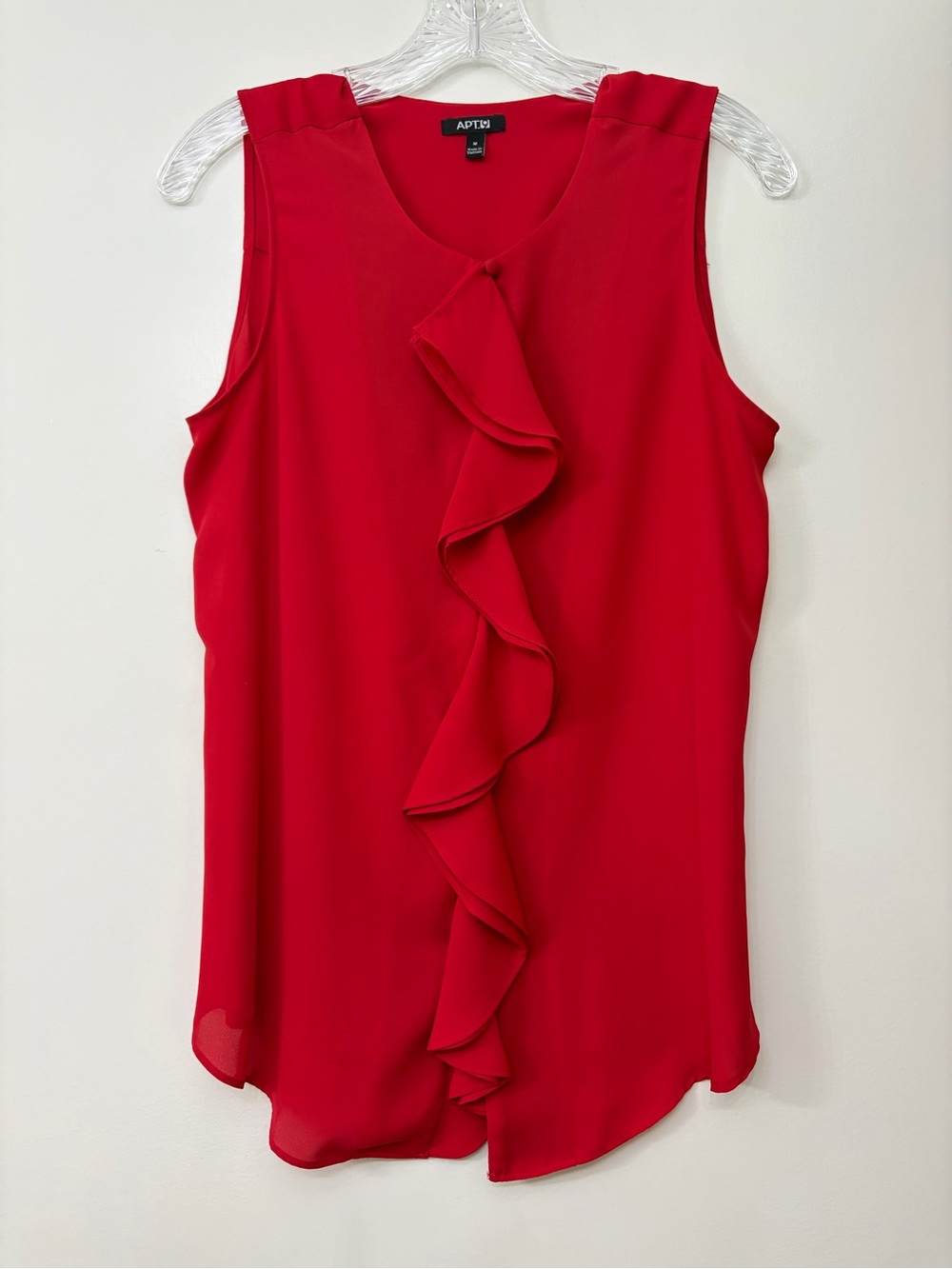 Apt. 9 Red Ruffle Sleeveless Blouse - Size M